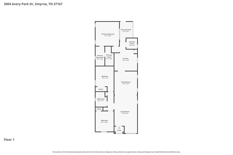 2,100/Mo, 2004 Avery Park Dr Smyrna, TN 37167 Floor Plan View