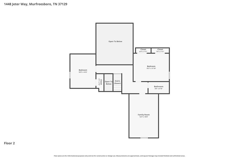 2,395/Mo, 1448 Jeter Way Murfreesboro, TN 37129 Floor Plan View 2