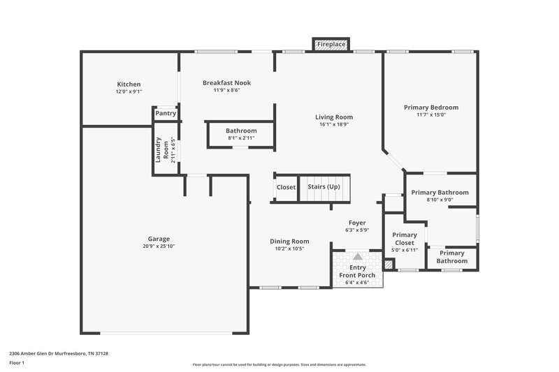 2,555/Mo, 2306 Amber Glen Dr Murfreesboro, TN 37128 Floor Plan View