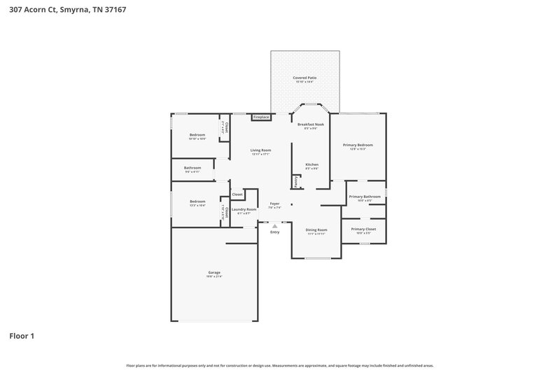 2,395/Mo, 307 Acorn Ct Smyrna, TN 37167 Floor Plan View