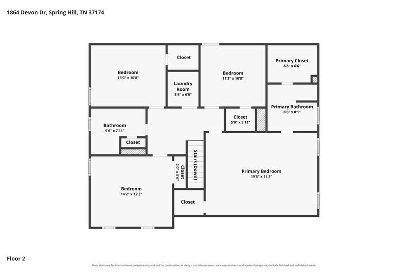 2,625/Mo, 1864 Devon Dr Spring Hill, TN 37174 Floor Plan View