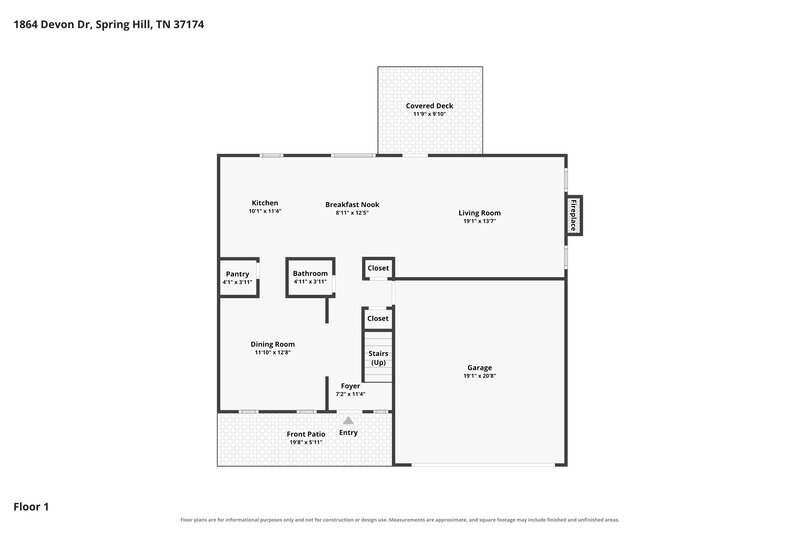 2,625/Mo, 1864 Devon Dr Spring Hill, TN 37174 Floor Plan View 2