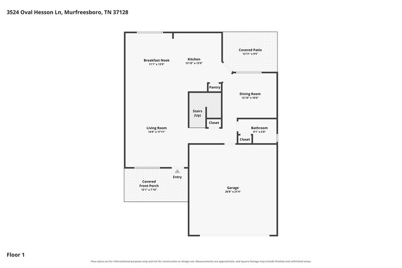 2,350/Mo, 3524 Oval Hesson Ln Murfreesboro, TN 37128 Floor Plan View