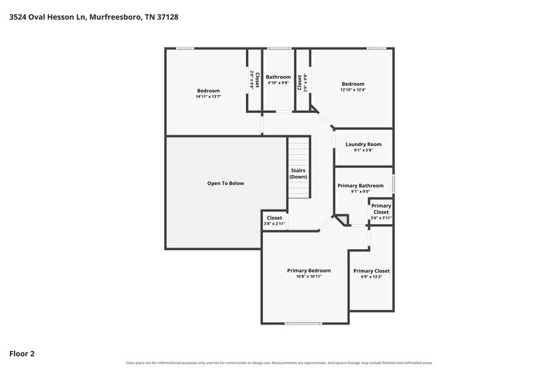 2,350/Mo, 3524 Oval Hesson Ln Murfreesboro, TN 37128 Floor Plan View 2
