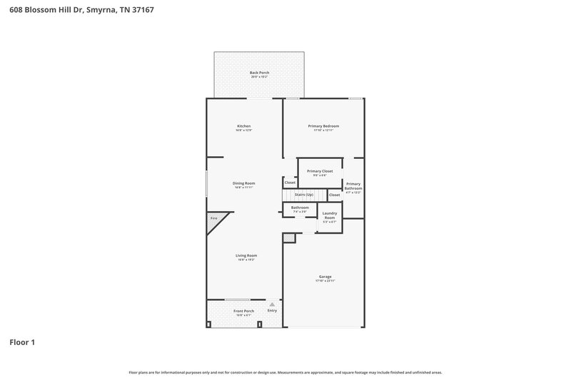 2,835/Mo, 608 Blossom Hill Dr Smyrna, TN 37167 Floor Plan View