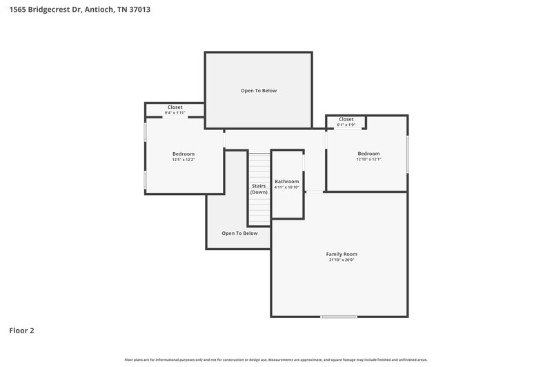 0/Mo, 1565 Bridgecrest Dr Antioch, TN 37013 Floor Plan View 2