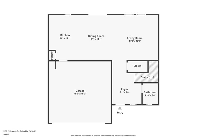 2,000/Mo, 3577 Fellowship Rd Columbia, TN 38401 Floor Plan View