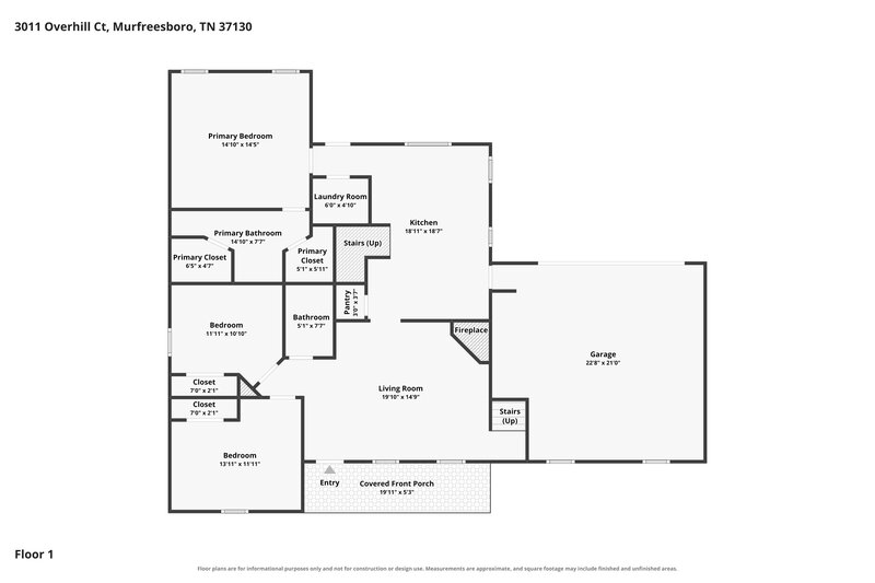 2,715/Mo, 3011 Overhill Ct Murfreesboro, TN 37130 Floor Plan View