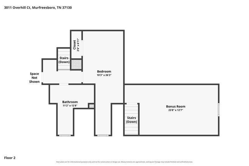 2,715/Mo, 3011 Overhill Ct Murfreesboro, TN 37130 Floor Plan View 2