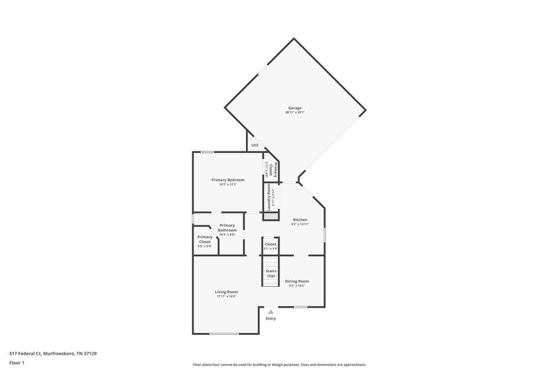 1,715/Mo, 517 Federal Ct Murfreesboro, TN 37129 Floor Plan View