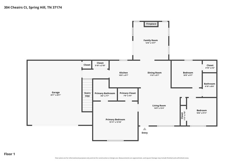 2,405/Mo, 304 Cheairs Ct Spring Hill, TN 37174 Floor Plan View