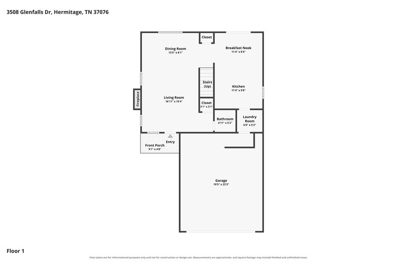 2,390/Mo, 3508 Glenfalls Dr Hermitage, TN 37076 Floor Plan View