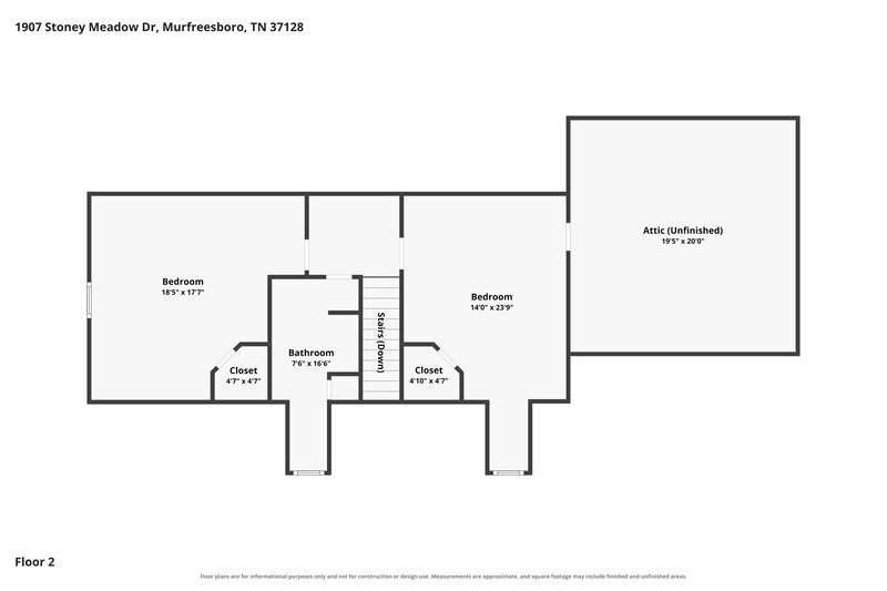 2,680/Mo, 1907 Stoney Meadow Dr Murfreesboro, TN 37128 Floorplan View 2