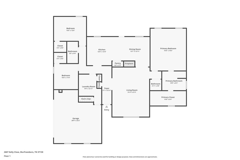 2,135/Mo, 2607 Kelly Close Murfreesboro, TN 37130 Floor Plan View