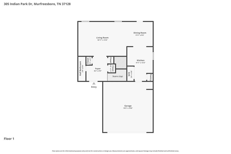 1,995/Mo, 305 Indian Park Dr Murfreesboro, TN 37128 Floor Plan View