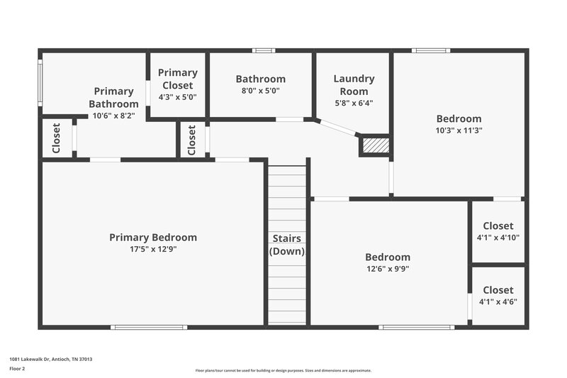1,985/Mo, 1081 Lakewalk Dr Antioch, TN 37013 Floor Plan View 2