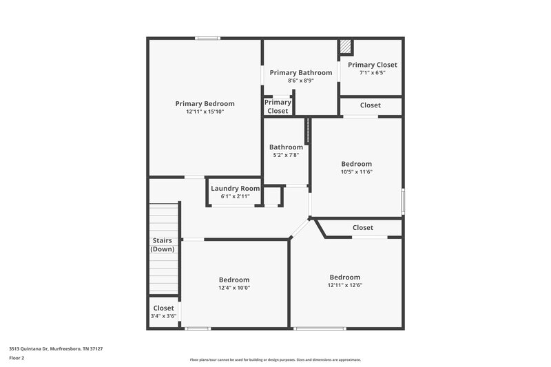 2,225/Mo, 3513 Quintana Dr Murfreesboro, TN 37127 Floor Plan View 2