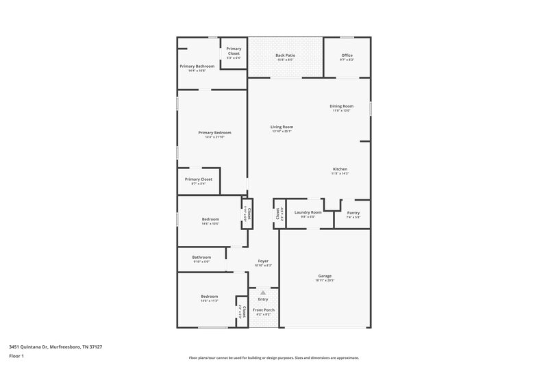 2,245/Mo, 3451 Quintana Dr Murfreesboro, TN 37127 Floor Plan View