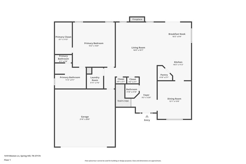 2,840/Mo, 1419 Weston Ln Spring Hill, TN 37174 Floorplan View