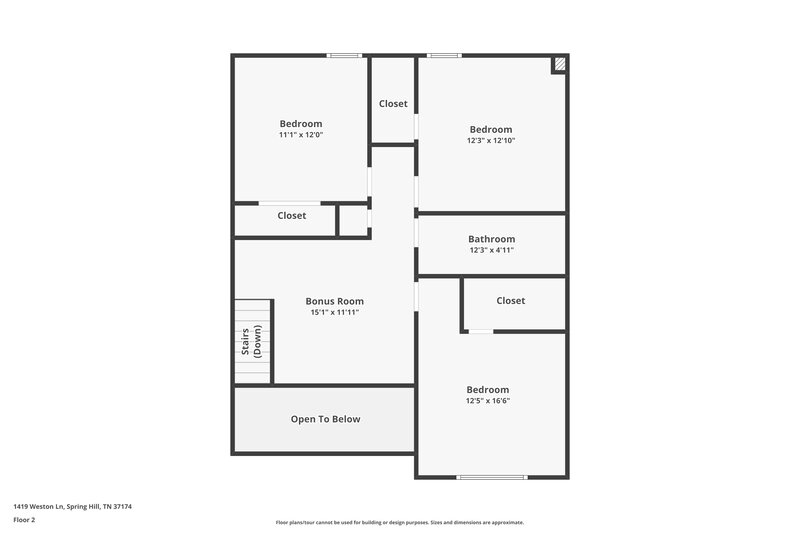 2,840/Mo, 1419 Weston Ln Spring Hill, TN 37174 Floorplan View 2