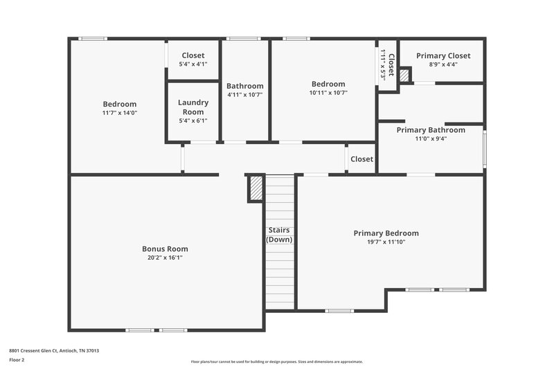 2,100/Mo, 8801 Cressent Glen Ct Antioch, TN 37013 Floor Plan View 2