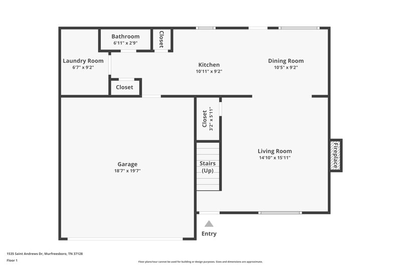 2,850/Mo, 1535 Saint Andrews Dr Murfreesboro, TN 37128 Floor Plan View