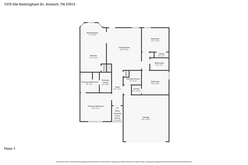 2,275/Mo, 7375 Ole Nottingham Dr Antioch, TN 37013 Floor Plan View
