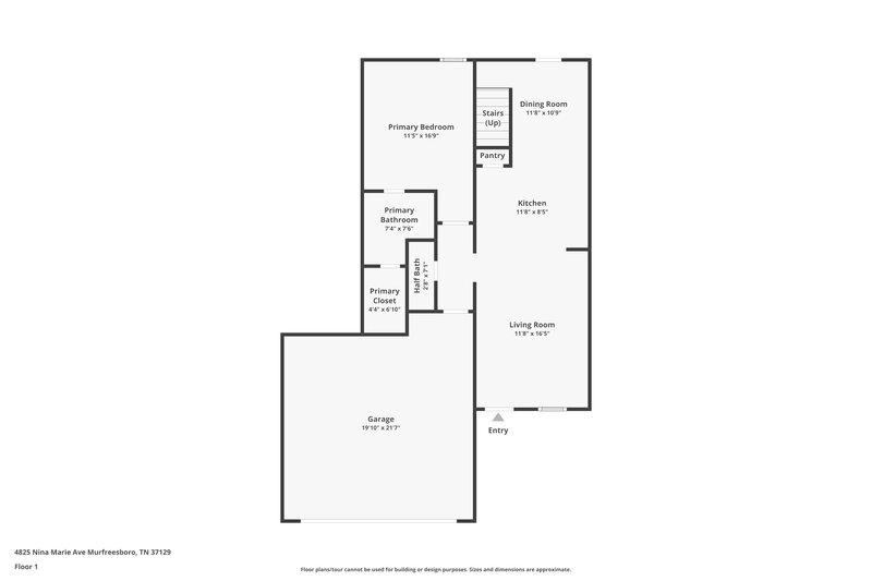 2,100/Mo, 4825 Nina Marie Ave Murfreesboro, TN 37129 Floor Plan View