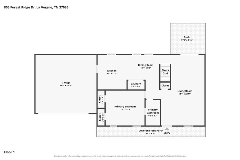 2,130/Mo, 805 Forest Ridge Dr La Vergne, TN 37086 Floorplan View