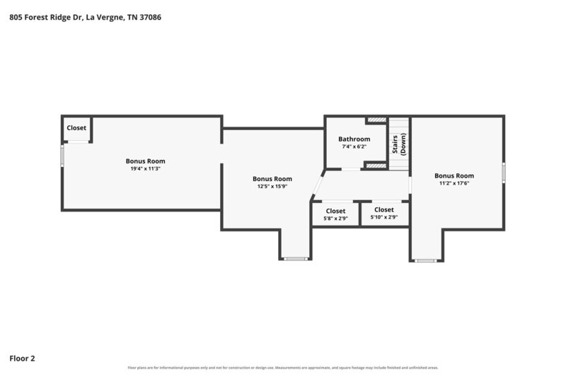 2,130/Mo, 805 Forest Ridge Dr La Vergne, TN 37086 Floorplan View 2