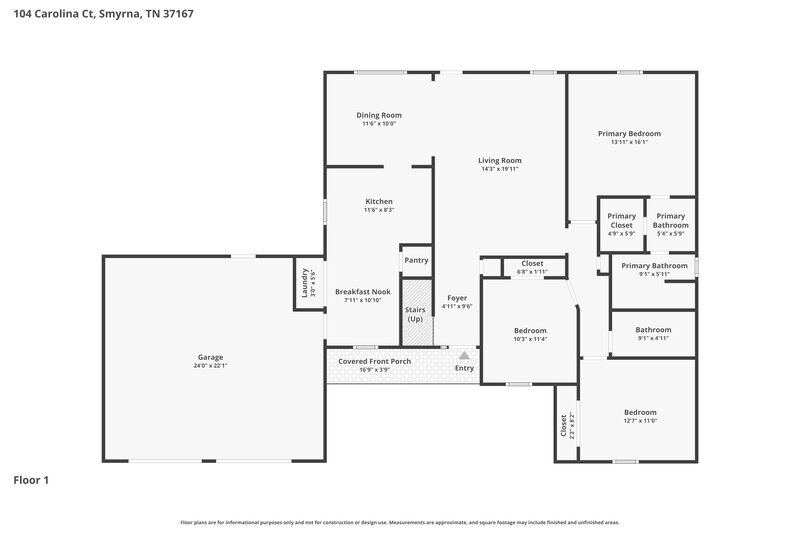 2,420/Mo, 104 Carolina Ct Smyrna, TN 37167 Floor Plan View