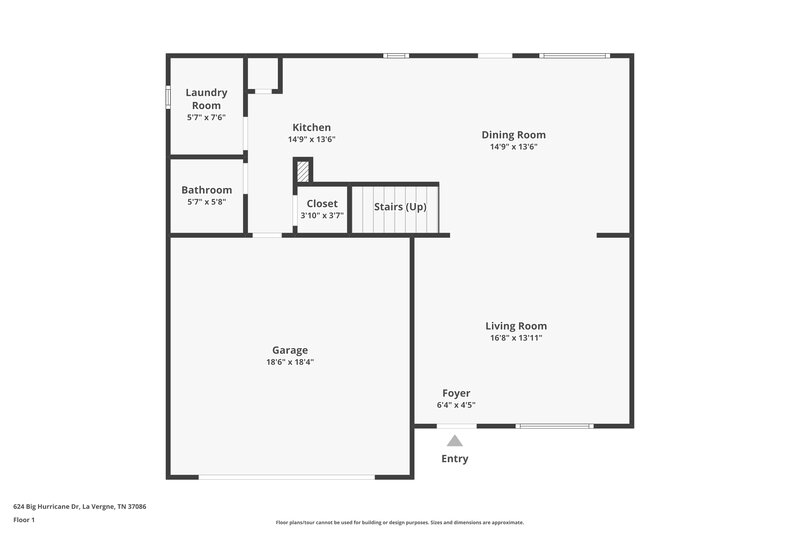 2,290/Mo, 624 Big Hurricane Dr La Vergne, TN 37086 Floor Plan View