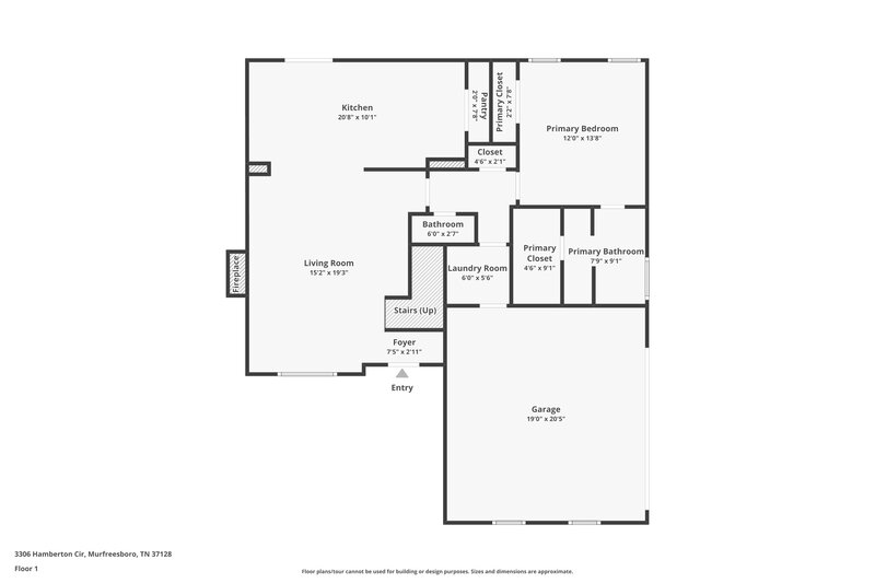2,065/Mo, 3306 Hamberton Cir Murfreesboro, TN 37128 Floor Plan View