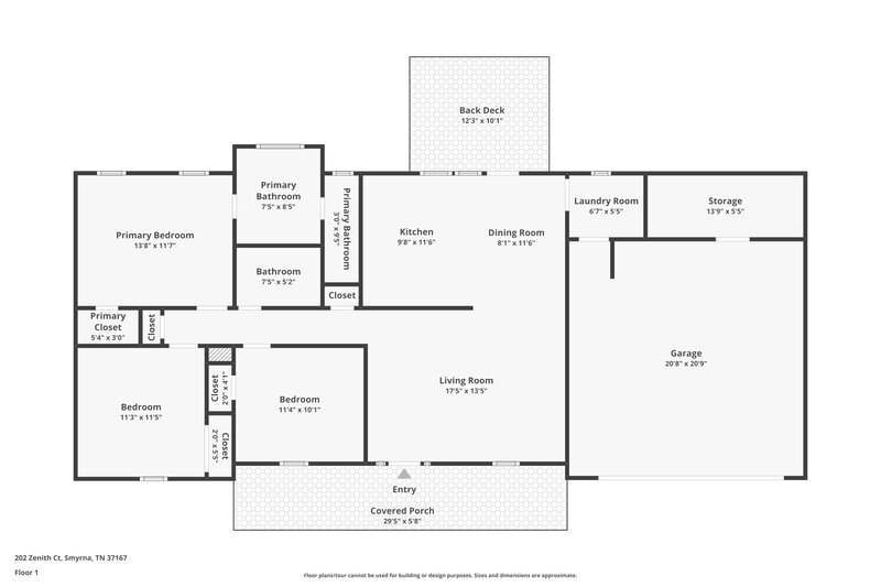 1,905/Mo, 202 Zenith Ct Smyrna, TN 37167 Floor Plan View