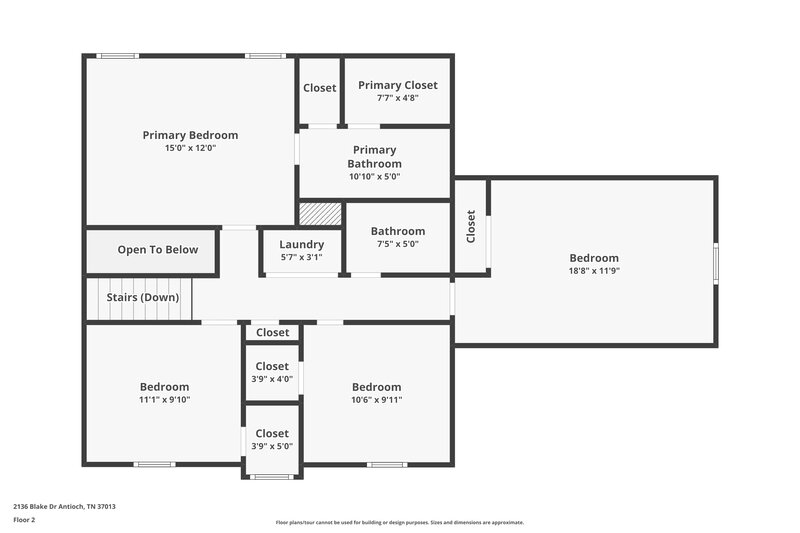 2,345/Mo, 2136 Blake Dr Antioch, TN 37013 Floor Plan View 2