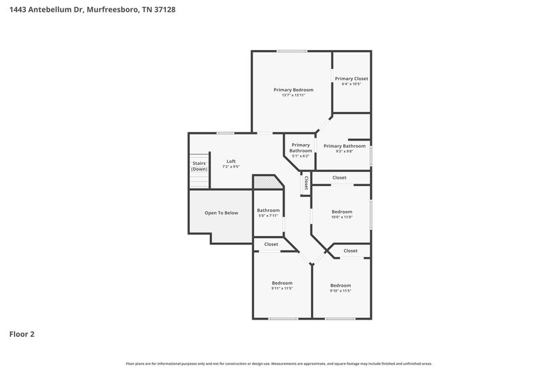 2,380/Mo, 1443 Antebellum Dr Murfreesboro, TN 37128 Floor Plan View 2