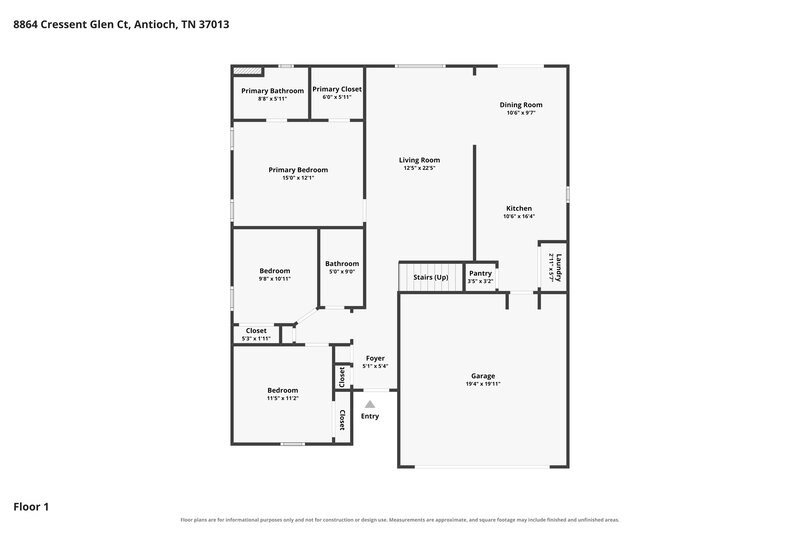 2,235/Mo, 8864 Cressent Glen Ct Antioch, TN 37013 Floor Plan View