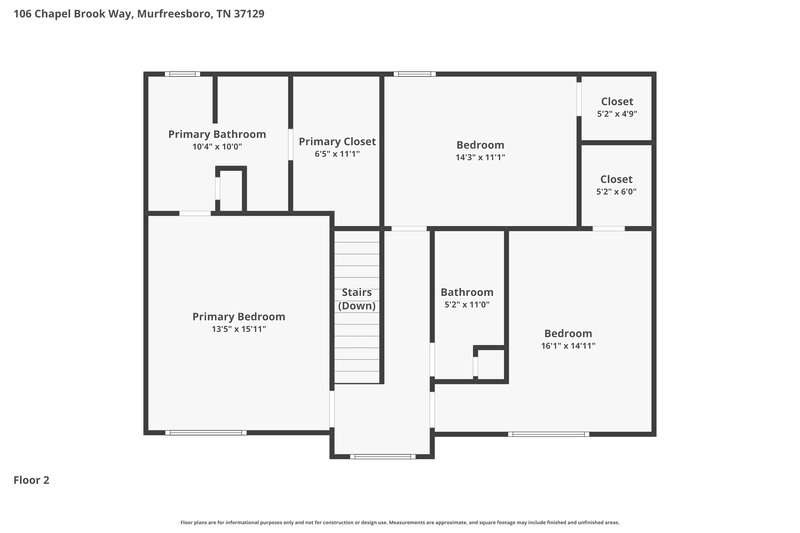 2,120/Mo, 106 Chapel Brook Way Murfreesboro, TN 37129 Floor Plan View 2