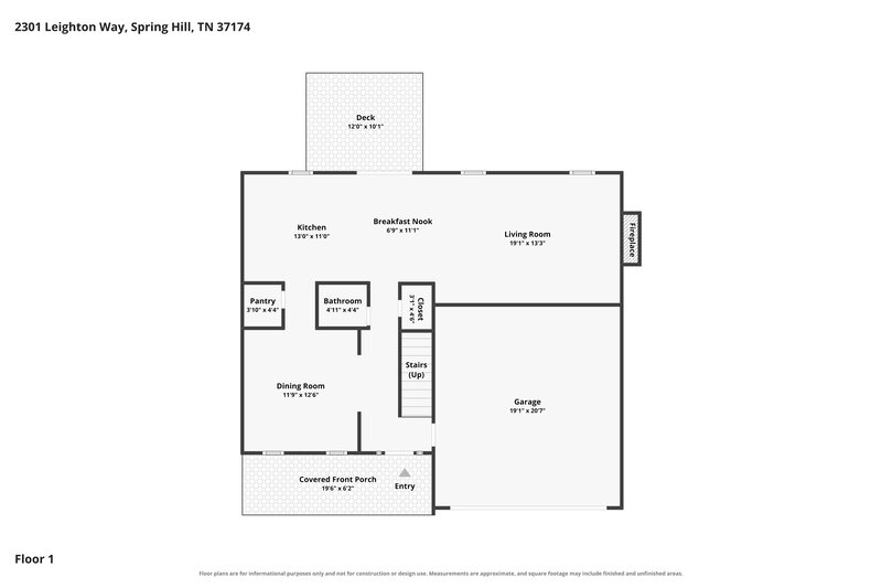 2,285/Mo, 2301 Leighton Way Spring Hill, TN 37174 Floor Plan View