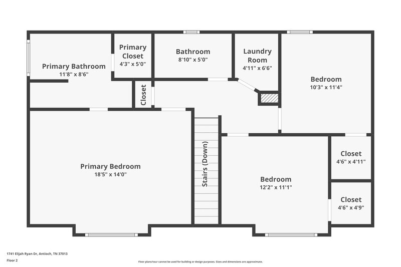 2,120/Mo, 1741 Elijah Ryan Dr Antioch, TN 37013 Floor Plan View 2