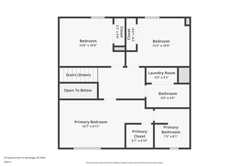 1,870/Mo, 417 Scotts Creek Trl Hermitage, TN 37076 Floor Plan View 2