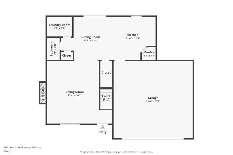1,870/Mo, 2115 Cason Trl Murfreesboro, TN 37128 Floorplan View