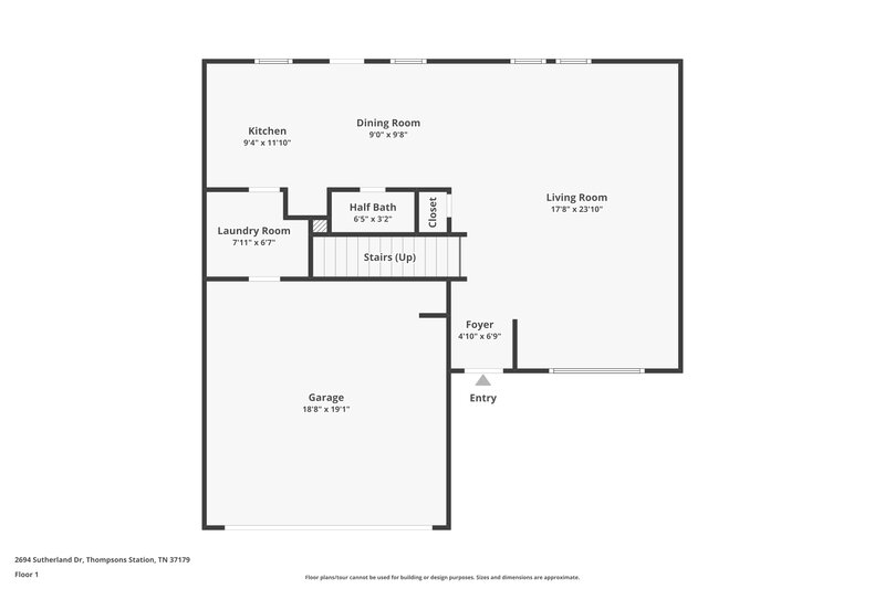 2,305/Mo, 2694 Sutherland Dr Thompsons Station, TN 37179 Floor Plan View
