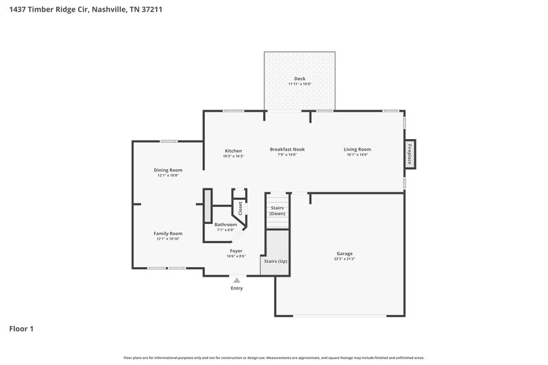 2,725/Mo, 1437 Timber Ridge Cir Nashville, TN 37211 Floor Plan View 2