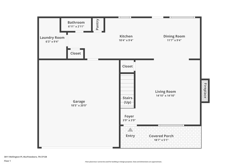 1,910/Mo, 3011 Wellington Pl Murfreesboro, TN 37128 Floor Plan View