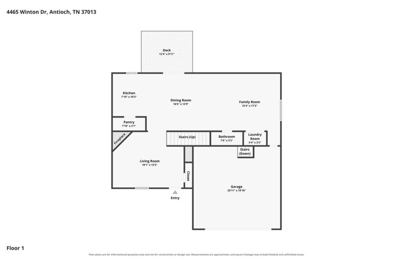 2,380/Mo, 4465 Winton Dr Antioch, TN 37013 Floorplan View