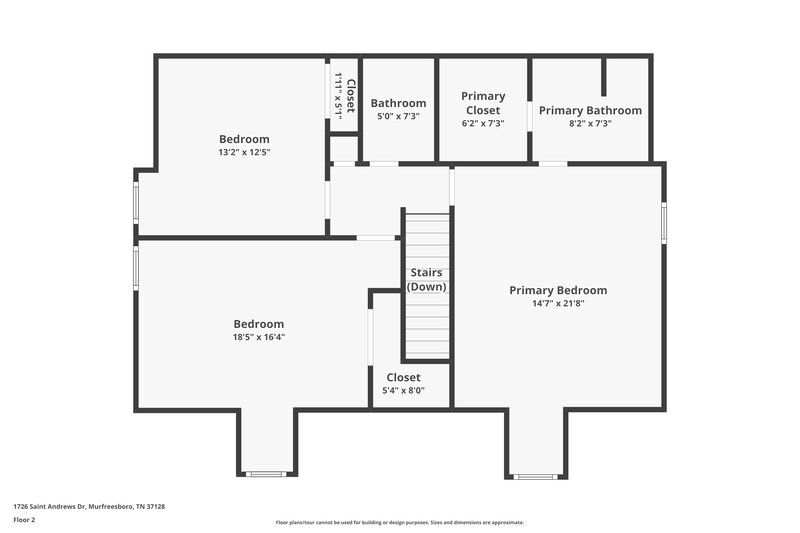 1,940/Mo, 1726 Saint Andrews Dr Murfreesboro, TN 37128 Floor Plan View 2
