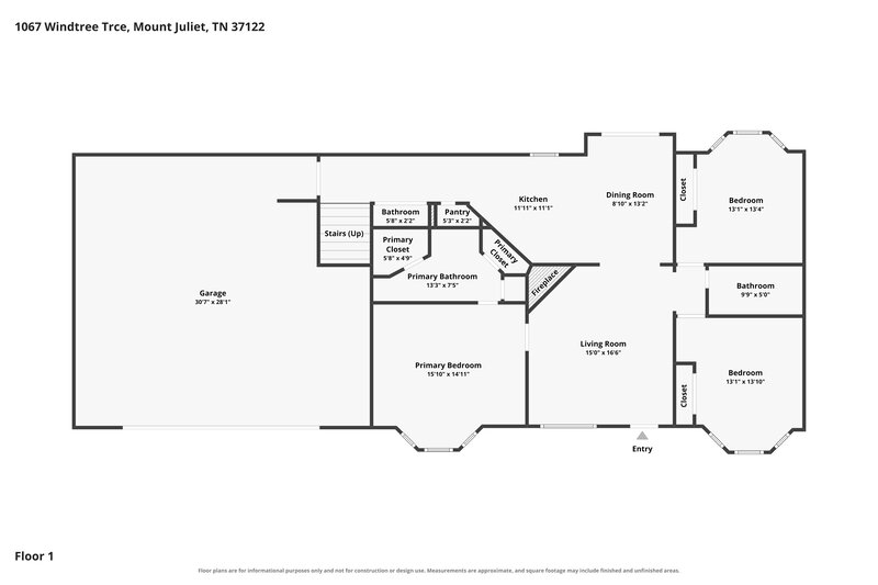 2,530/Mo, 1067 Windtree Trce Mt Juliet, TN 37122 Floor Plan View