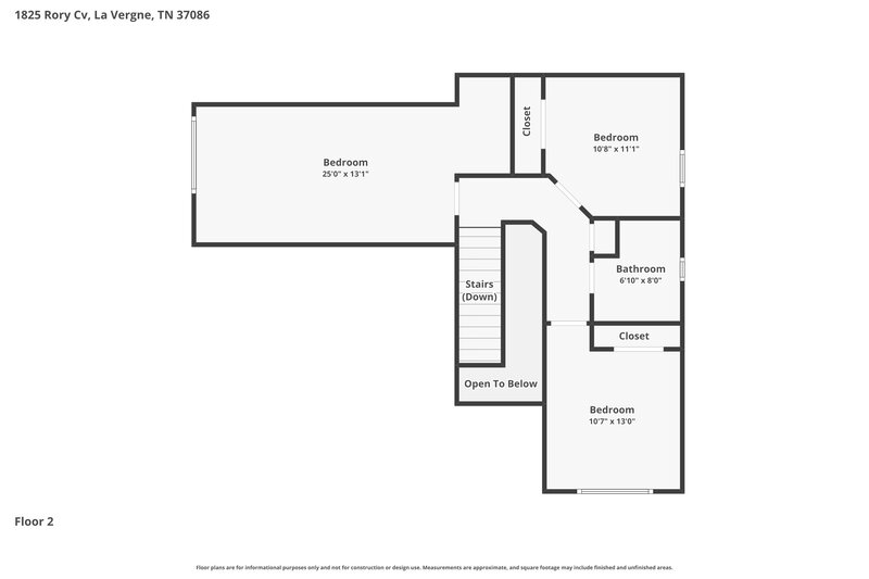 2,110/Mo, 1825 Rory Cv La Vergne, TN 37086 Floor Plan View 2