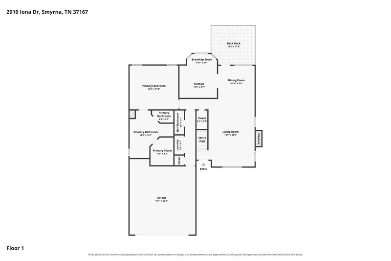 2,485/Mo, 2910 Iona Dr Smyrna, TN 37167 Floor Plan View
